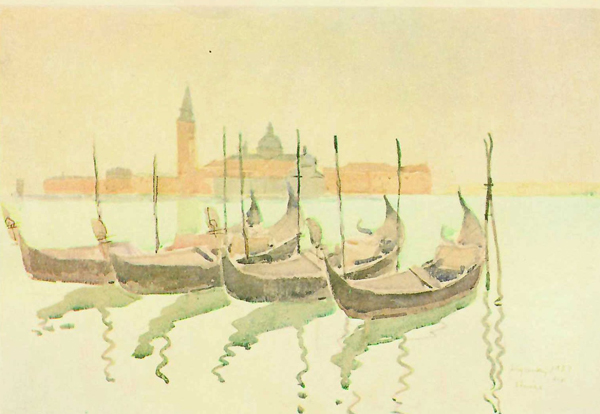 Image - Mykola Krychevsky: Gondolas in Venice